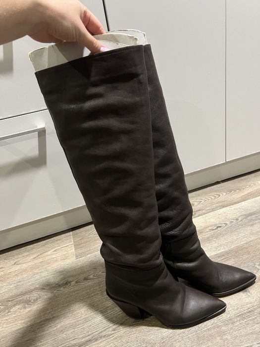 Сапоги высокие Zara, натуральная кожа 38р