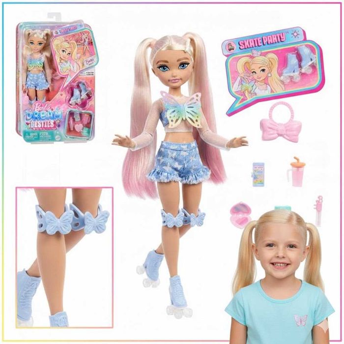 Barbie Dream Besties Malibu lalka na wrotkach z akcesoriami