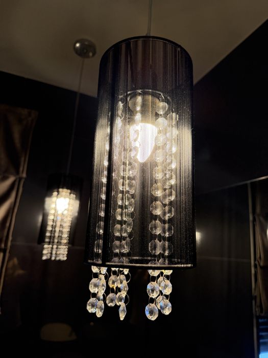 Lampa czarna glamour - krysztalki