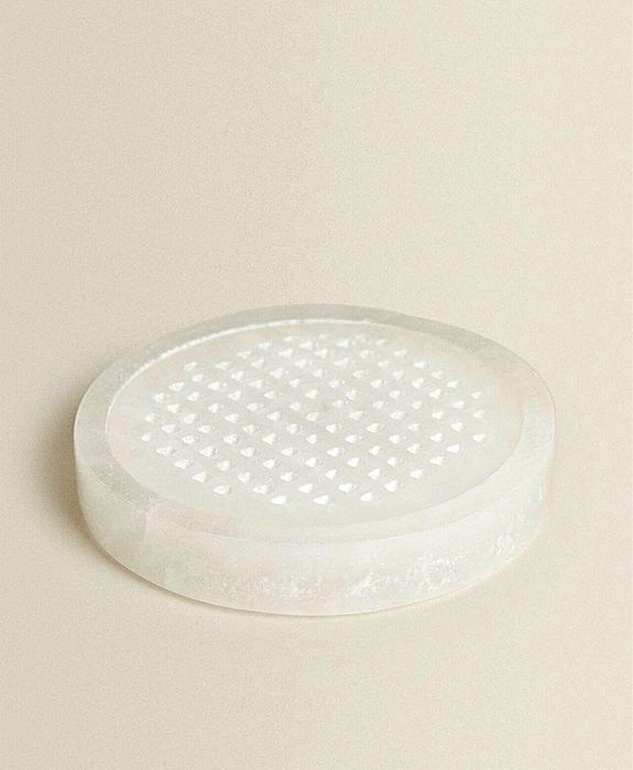 Saboneteira Alabastro Branco Perfurada Zara Home NOVO
