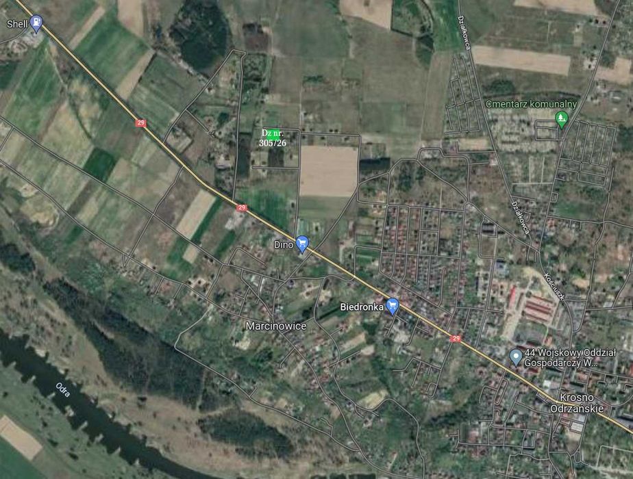 Działka budowlana 9,36a – Marcinowice k. Krosna Odrzańskiego, media