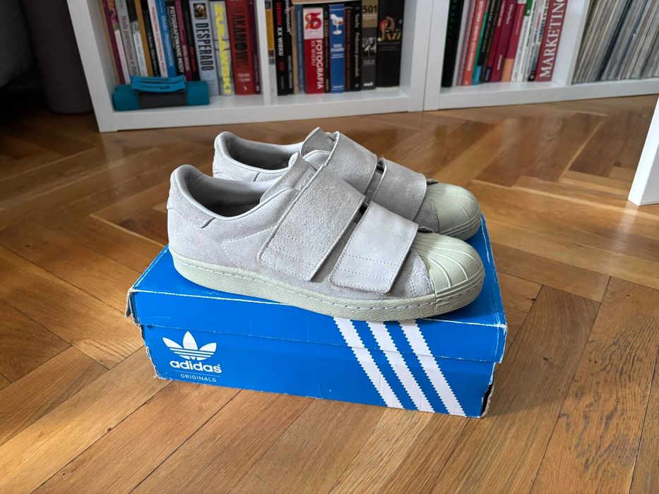 Adidas Superstar 80s grey suede na rzepy