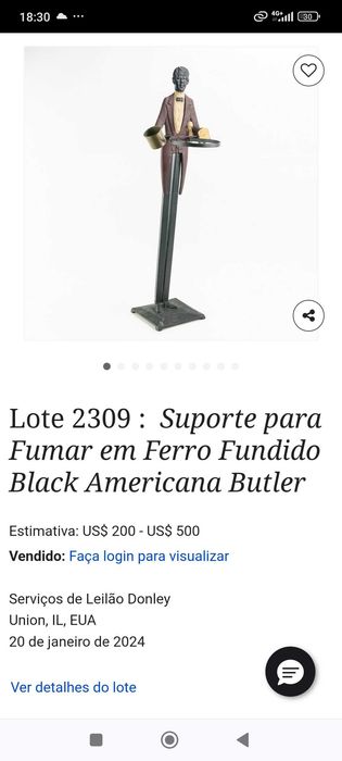 Blackmore Escultura Ferro Fundido Anos 20 Original 91 cm