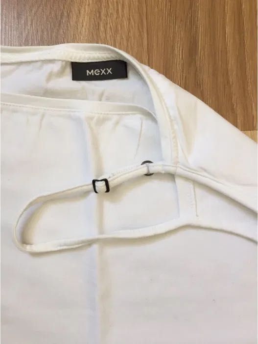 2x t-shirt top Mexx rozm. S na ramiączka biały pomarańczowa bluzka