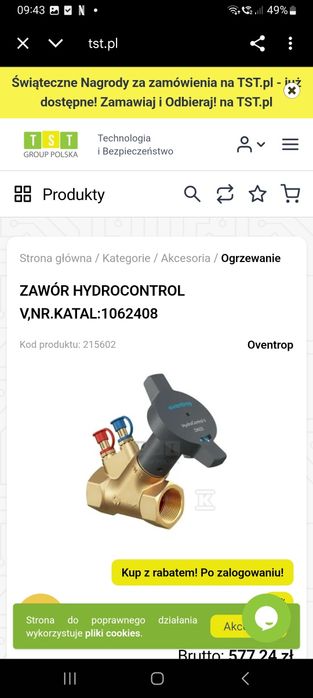 Zawór  równoważący hydrocontrol