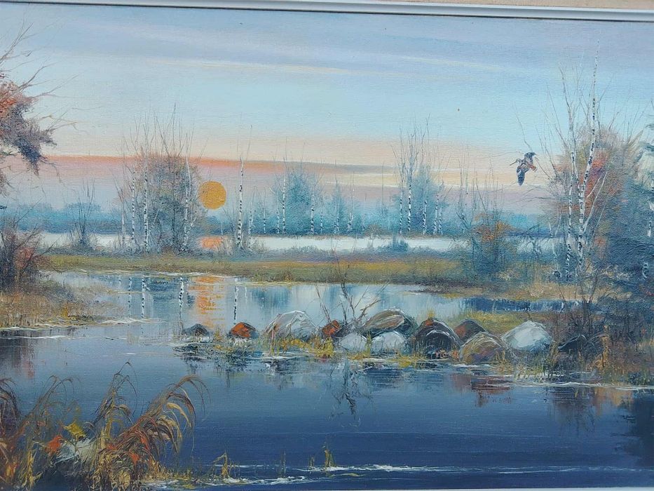 Stary obraz na płótnie HARRY BONDE PETERSEN (1918- 1999).