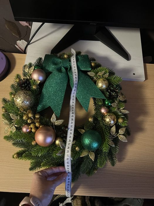 Новорічний Вінок з литої хвої. Різдвяний вінок.