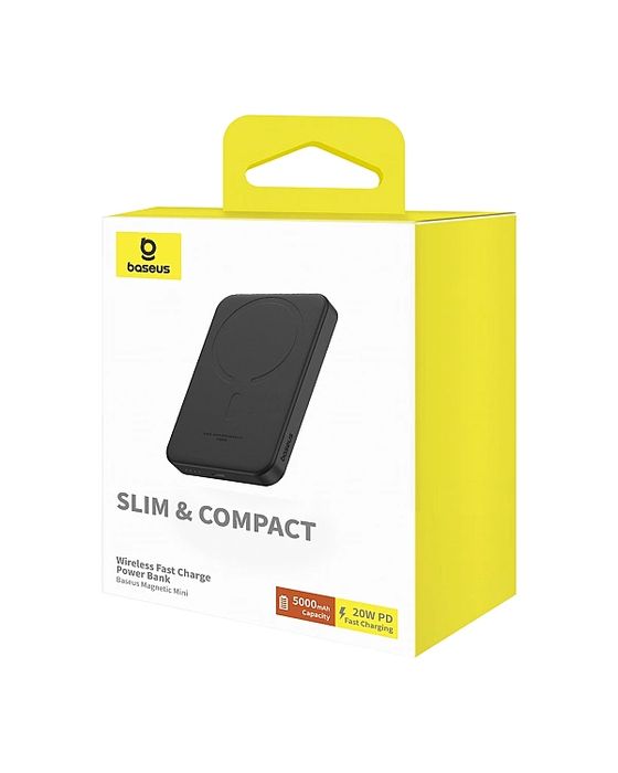 Mini powerbank Baseus 5000mAh 20W + kabel USB-C (20V/3A) - czarny