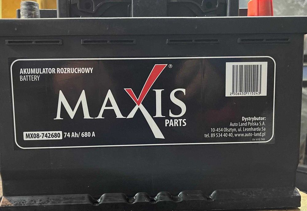 Akumulator Maxis (Varta) 74ah 680A stan bdb uż około 2l dostawa 3city