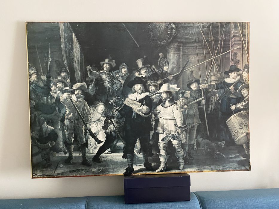 Quadro Grande "A Ronda Noturna" (Rembrandt) - 120x89cm
