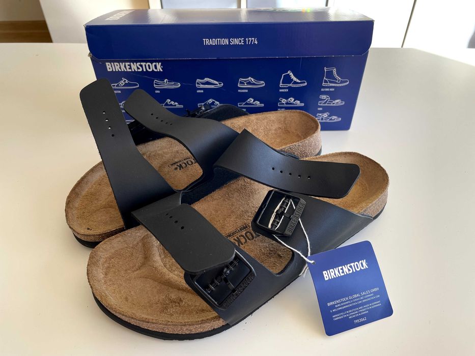 Nowe Birkenstock Arizona 42 skóra czarne