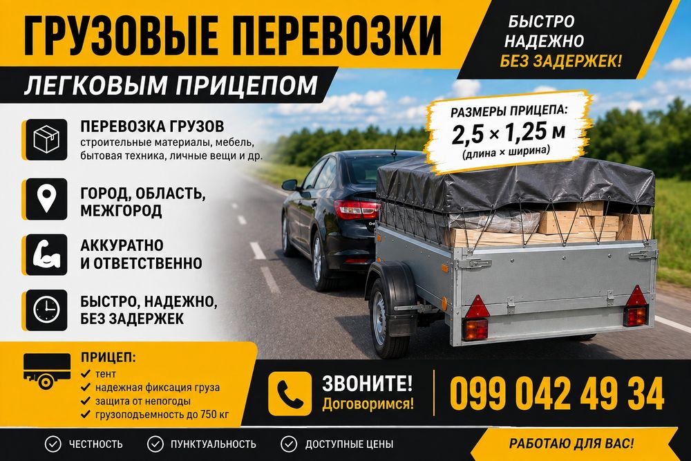 Вантажні перевезення з легковим прицепом