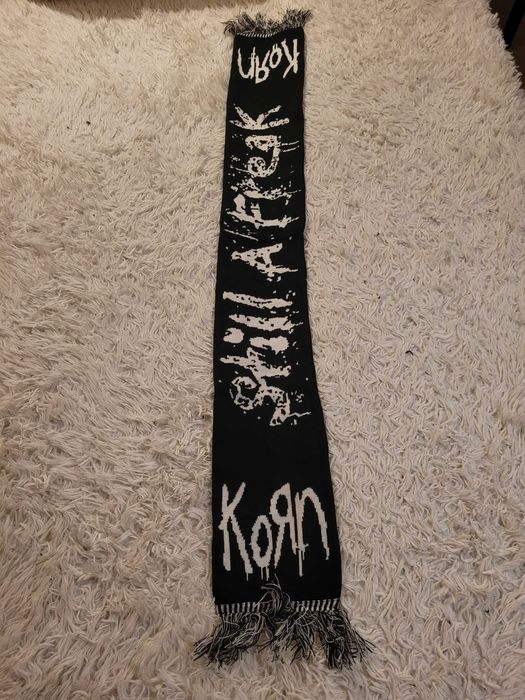 Czarny męski zimowy szalik Korn