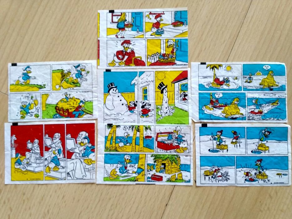 Historyjki obrazkowe z gum Donald z PRL-u