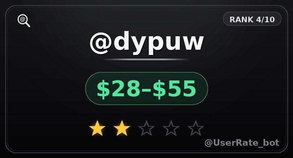 5 Letters | Telegram Username @dypuw
