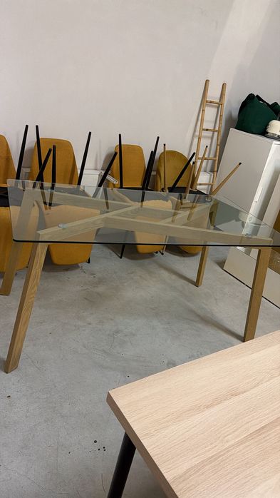 Mesa jantar em vidro