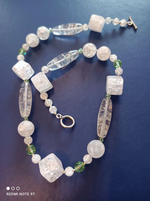 Naszyjnik z kamienia kryształ lodowy