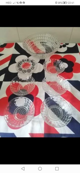 Taça Para aperitivos +7 taças de fruta 6 pequenas e 1 grande
São antigas vintage.
