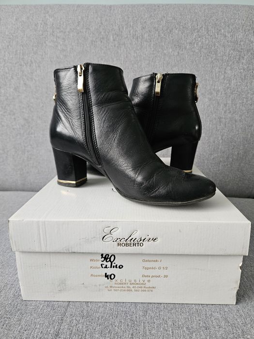 Botki skórzane rozm. 40