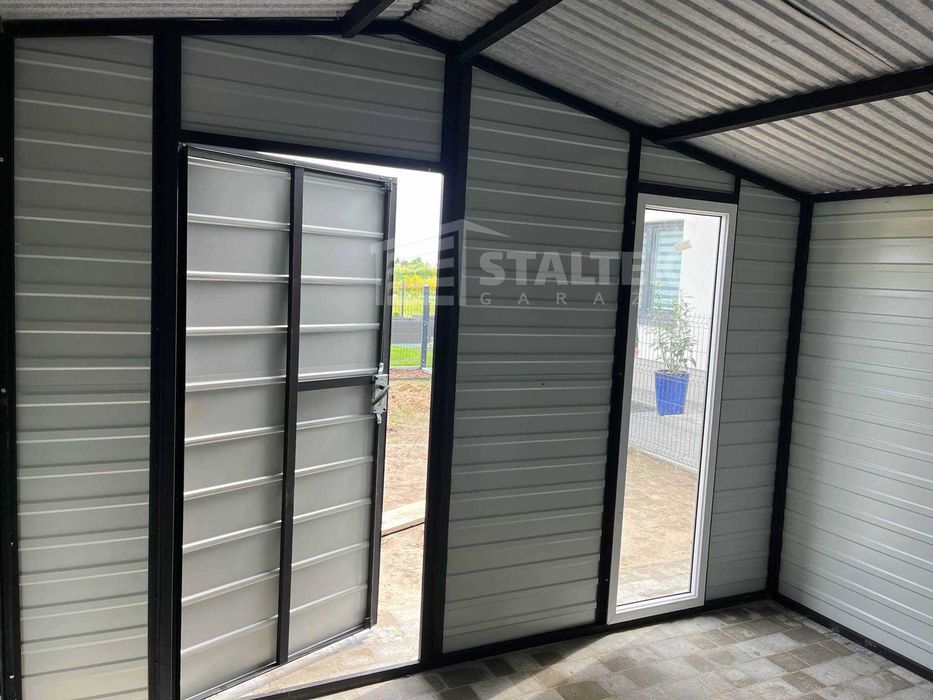 Schowek - Domek Ogrodowy 4x2,5 Wiata Okno Drzwi Dwuspadowy rynny ST161