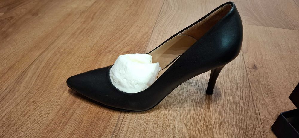 Buty ryłko damskie czółenka czarne