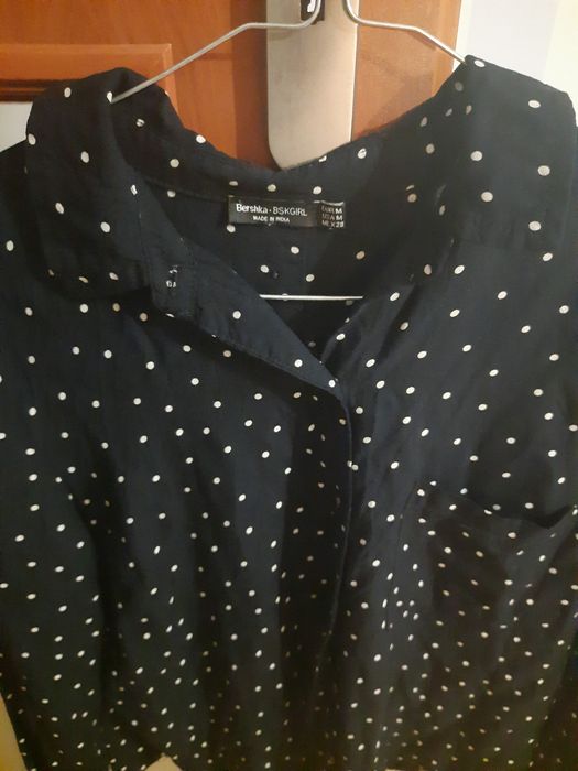 Bluzka granatowa kropki M