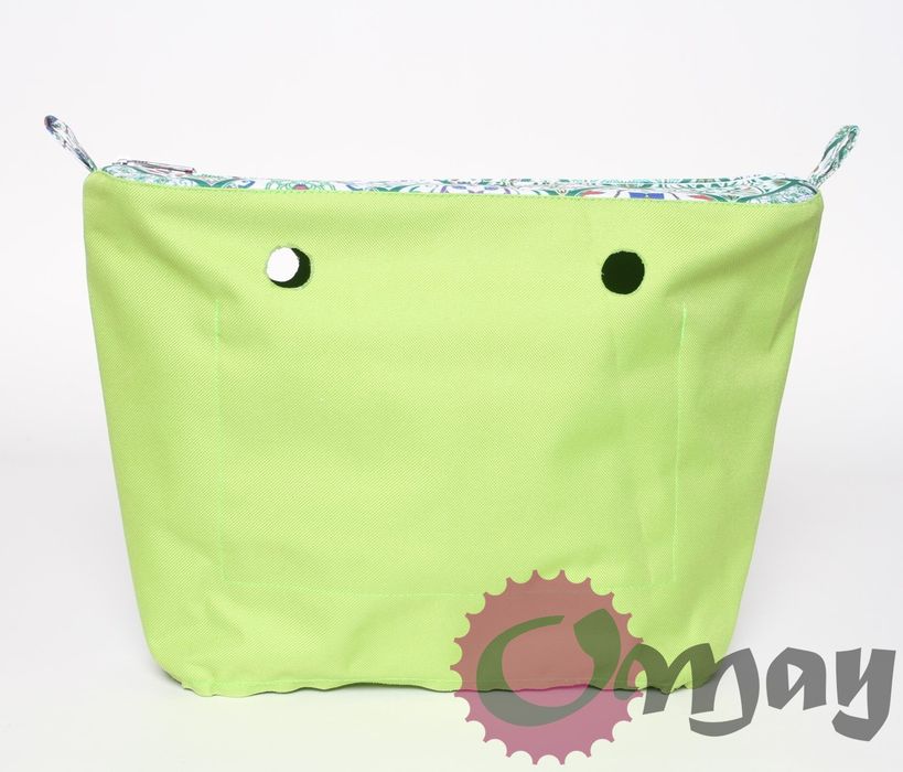 Limonkowy organizer do OBAG STANDARD kafelki zielone 2 kieszenie OMAY