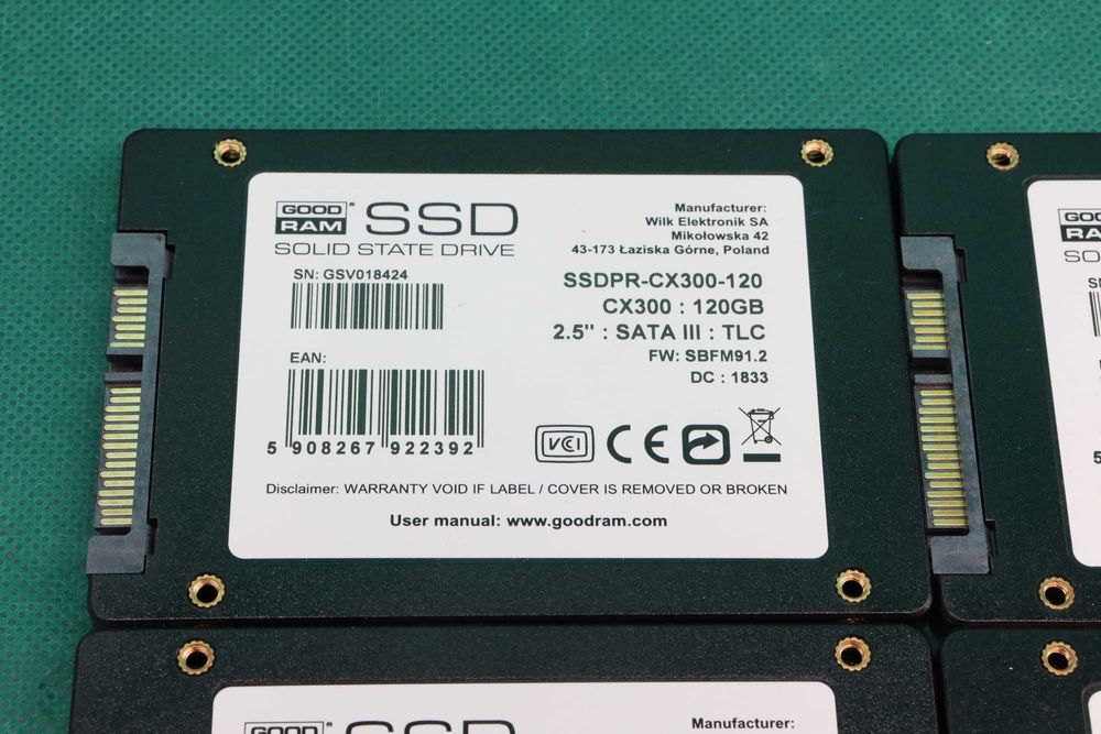 zestaw 4 sztuk dyski SSD GoodRam 120GB CX300 2,5" sata III