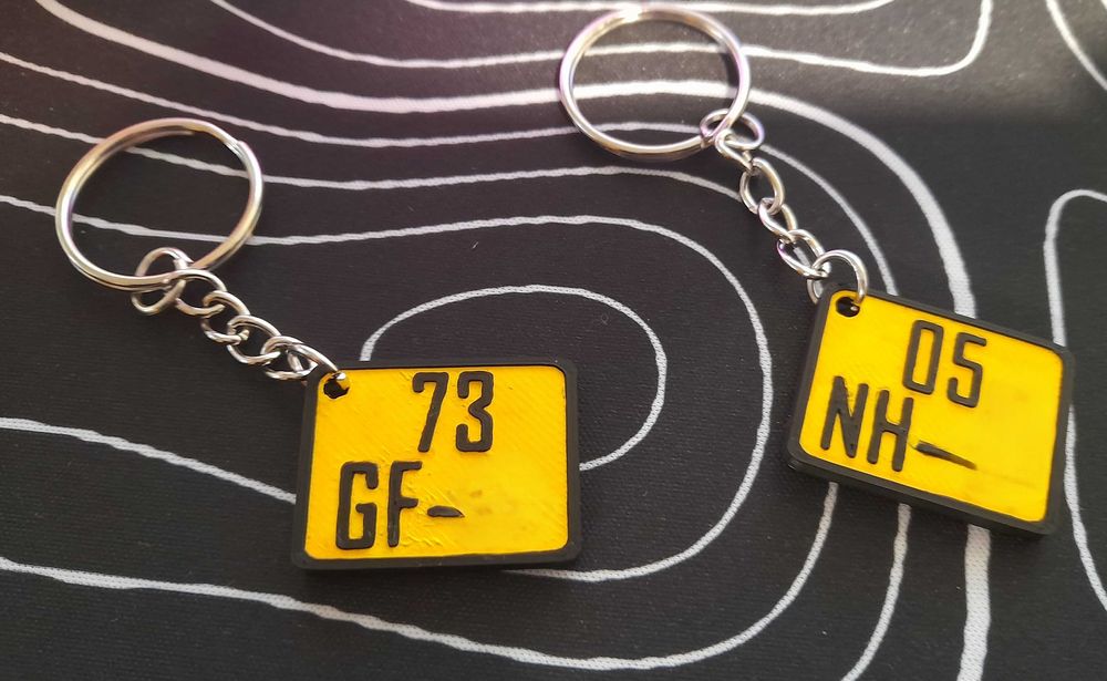 Porta-Chaves matrícula (diversas opções) - impressão 3D