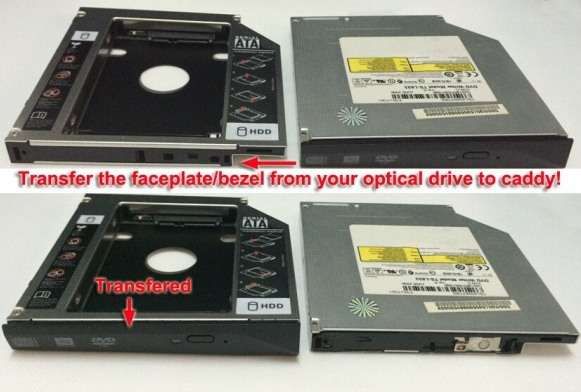Adaptador caddy para discos no lugar do CD/DVD
