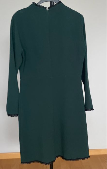 Sukienka damska butelkowa zieleń stójka elegancka  Lemonada S