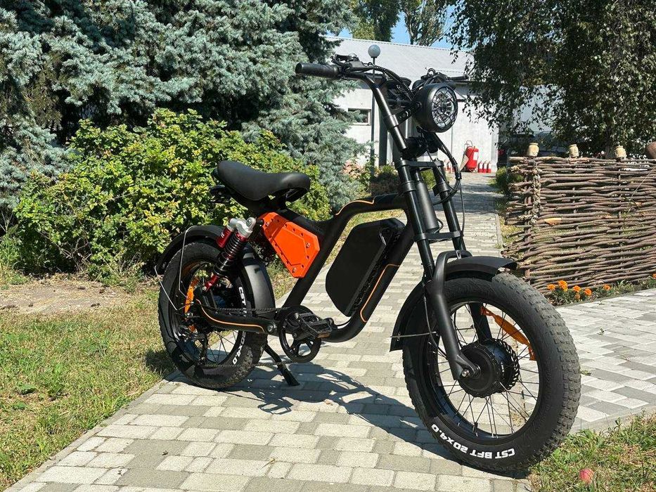 Електровелосипед X-BOOST OO7 (26 ампер | Повний привід 2*600 Ват), Фетбайк на широких колесах+PAS ассистент