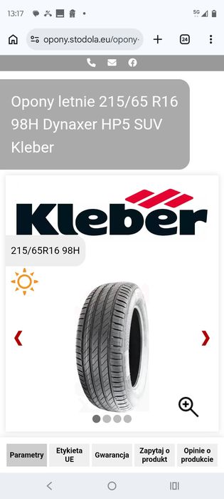 Opony kleber letnie