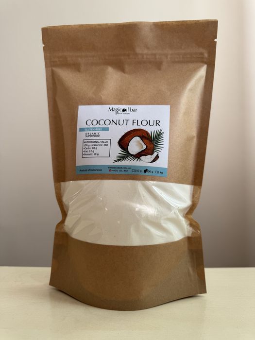 кокосове борошно, безглютеновая кокосовая мука 250 грамм, 500, 1 кг