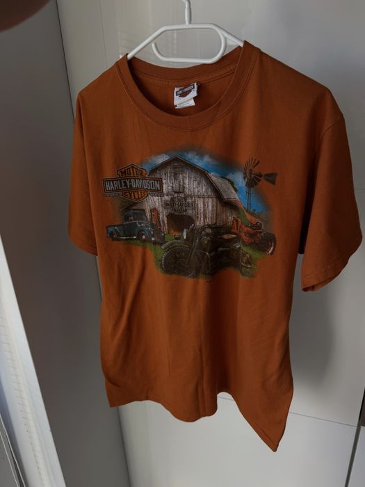 Męska Koszula Harley-Davidson Duze Logo Printed “Custom Cycle” Motocycle Style Streetwear