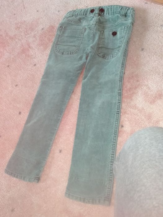 Spodnie sztruks Zara zielone khaki dla chłopca
