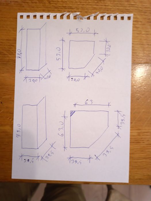 Szafka narożna lity dąb.
