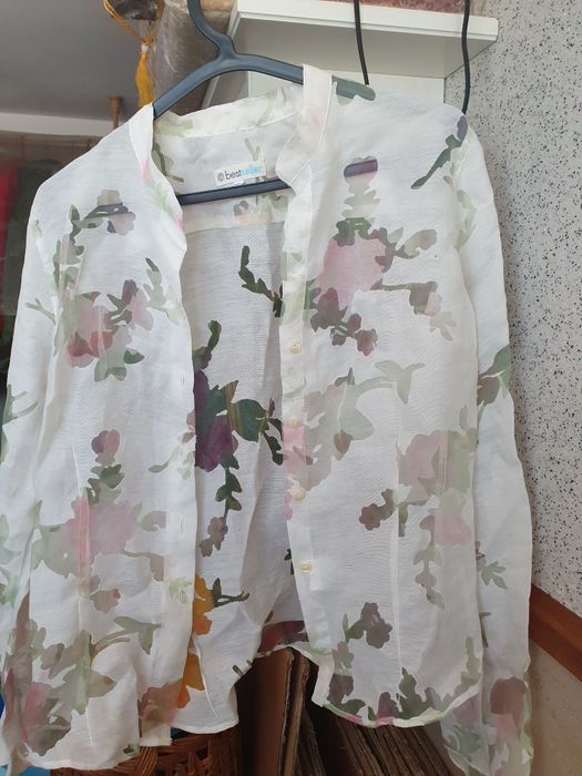 Camisa de linho floral