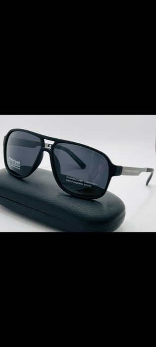 PORSCHE DESIGN męskie nowe okulary przeciwsłoneczne polaryzacyjne czarne filtr uv