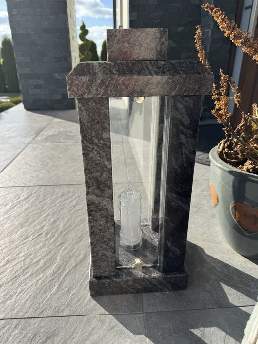 Lampion Znicz granitowy Nowoczesny szwed