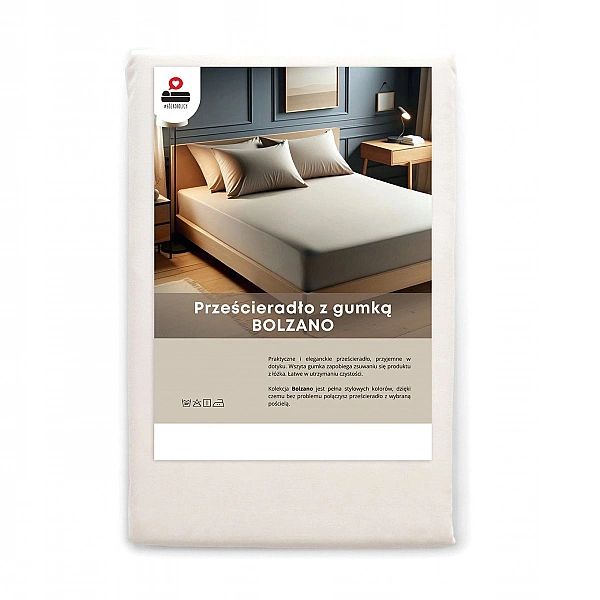 Prześcieradło z Gumką Bolzano Jednolite Bawełniane Gładkie 140x200