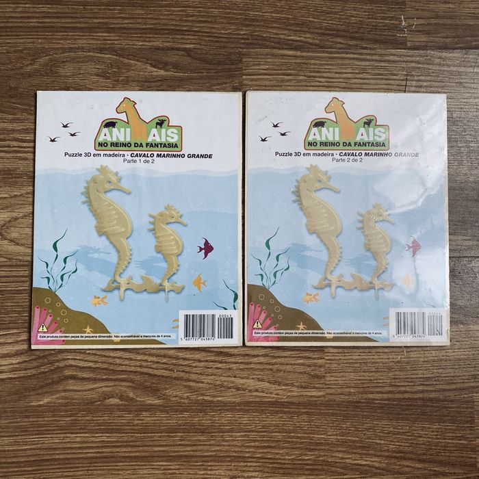 Lote puzzles 3D em madeira “Animais no Reino da Fantasia”