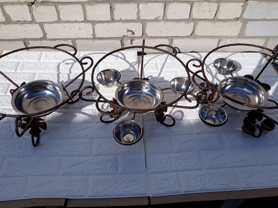 Садж кований, марміт, блюдо для подачі шашлику 36 см.