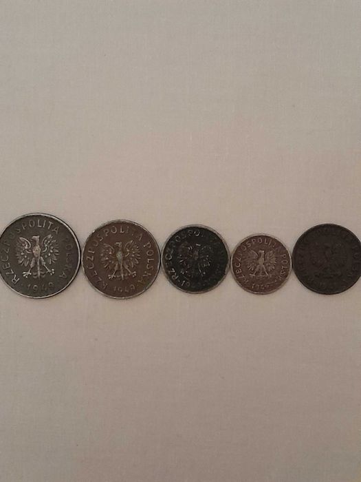 Sprzedam kolekcję 5-ci monet z 1949 miedzionikiel specjalnie wypalane.