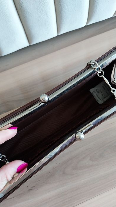 Elegancka damska wizytowa torebka_brązowa