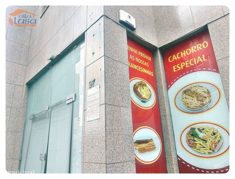 Loja duas frentes montada para restaurante rotunda da Areosa