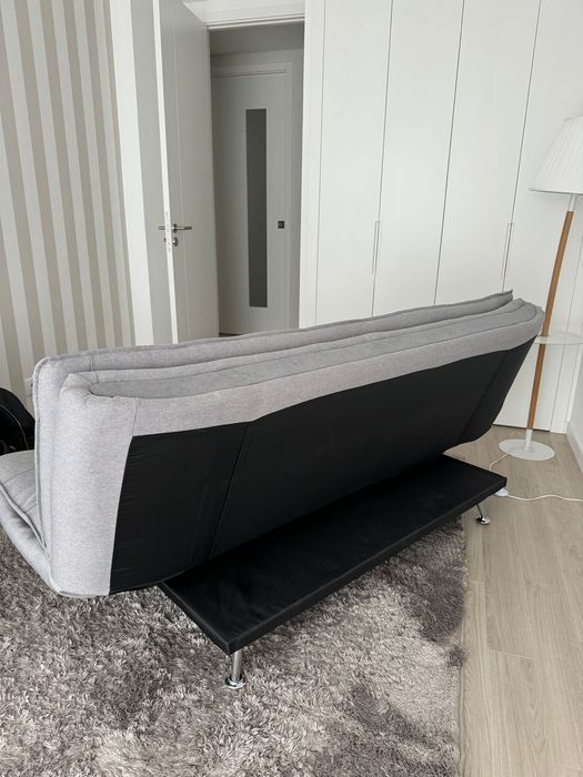 Sofá cama em tecido WILLEM cor cinza (Conforama)