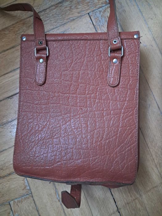 skórzana torba raportówka z prlu stan bdb