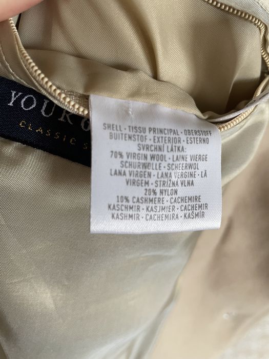 Płaszcz jasny beżowy wełna duffle coat kaszmir styl boho elegancki