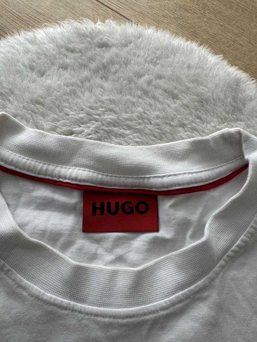 Hugo koszulka t-shirt biały XXL małe logo gładka